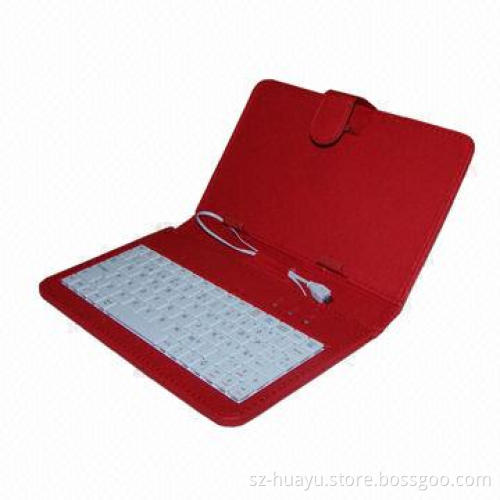 7-inch Red Color Universal Keyboard Case, Two-sides Leather